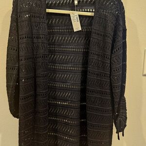 Maurices Black Open-Knit Women's Cardigan